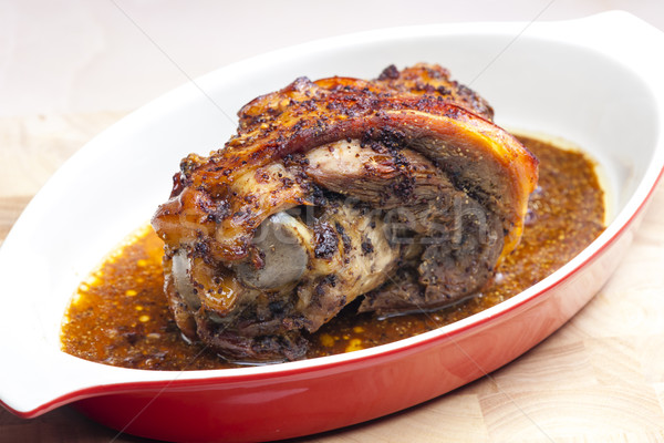 marinated, cooked and slowly baked pork knee Stock photo © phbcz