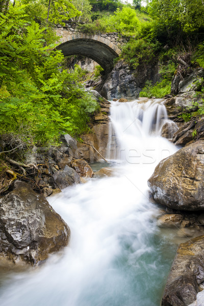 Stockfoto: Waterval · Italië · boom · natuur · architectuur · vallen