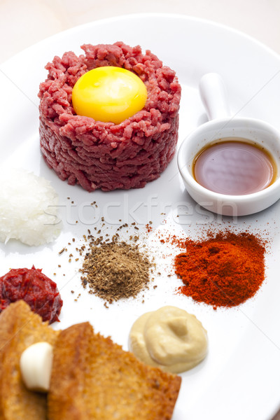 sirloin steak tartare Stock photo © phbcz