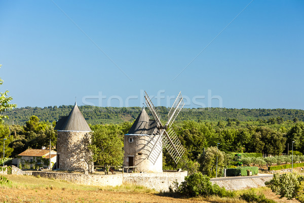 windmills in Regusse, Provence, France Stock photo © phbcz