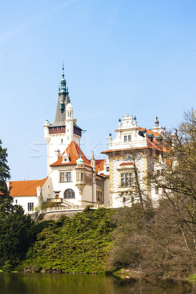 Paleis Tsjechische Republiek kasteel architectuur Europa vijver Stockfoto © phbcz