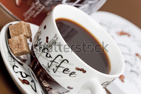 Csésze kávé cukor étel fehér édes Stock fotó © phbcz