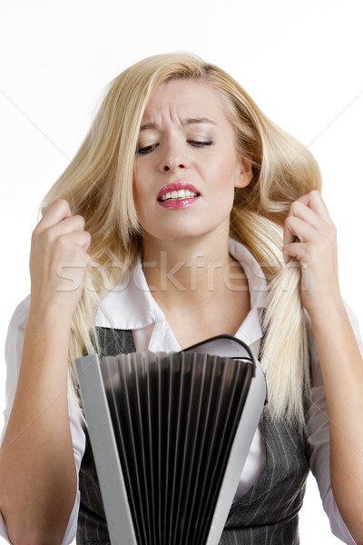 portrait of businesswoman with folder Stock photo © phbcz