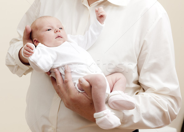 újszülött kislány karok család lány baba Stock fotó © phbcz