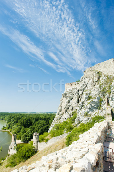 Zamek Słowacja budynku architektury historii ruiny Zdjęcia stock © phbcz