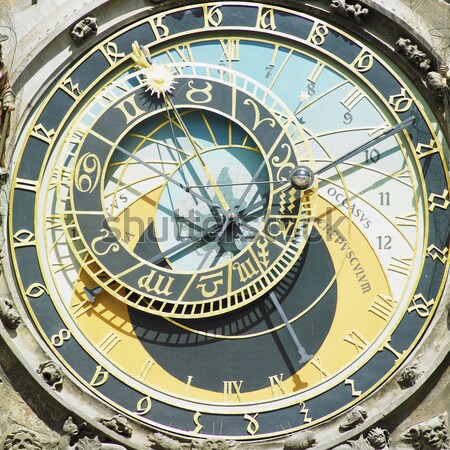 Detaliu orasul vechi hol Praga Republica Ceha timp Imagine de stoc © phbcz