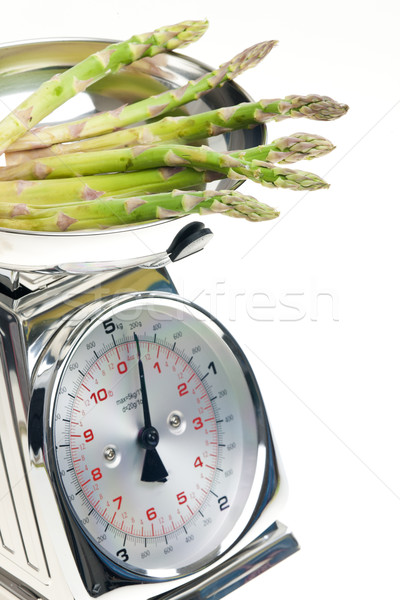 green asparagus on kitchen scales Stock photo © phbcz