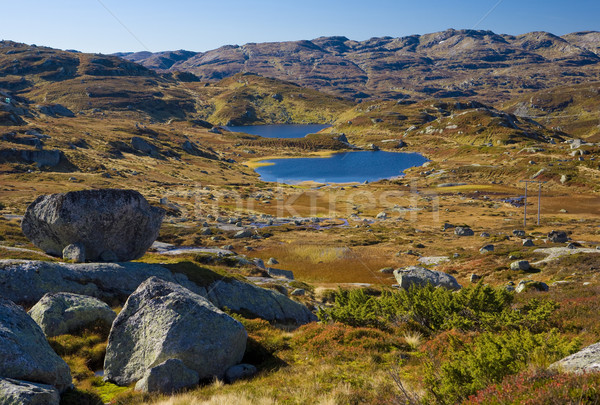 Montanha alcance Noruega montanhas lago Foto stock © phbcz