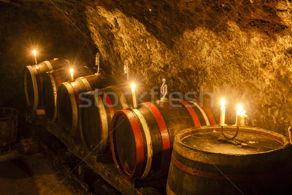 Cave à vin vin région Slovaquie bougie Europe Photo stock © phbcz