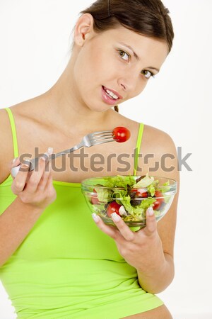 portrait of woman with water melon Stock photo © phbcz