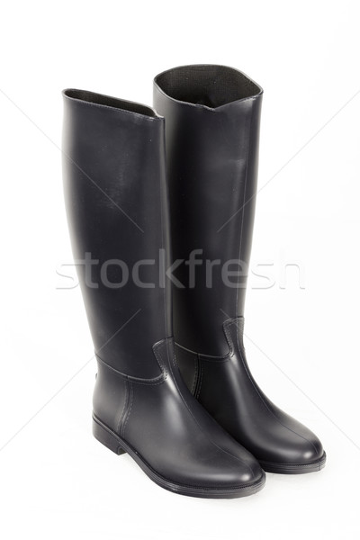 Negro botas de goma zapatos estilo protección par Foto stock © phbcz