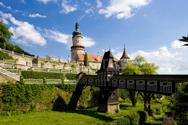 Castle of Nove Mesto nad Metuji with covered wooden bridge by Du Stock photo © phbcz