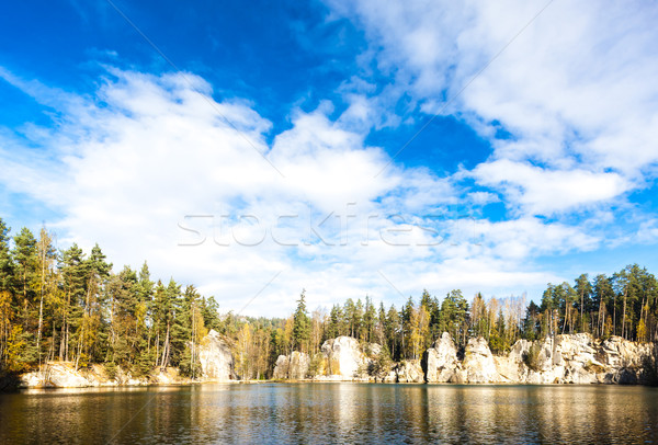 Foto stock: Lago · rocas · República · Checa · agua · árbol · planta