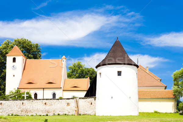 Befestigung Wand Kirche Festung Tschechische Republik Gebäude Stock foto © phbcz