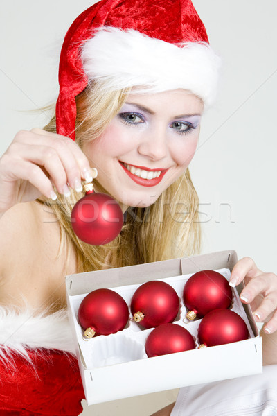 Santa Claus with Christmas decorations Stock photo © phbcz