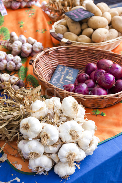 vegetables, market in Forcalquier, Provence, France Stock photo © phbcz