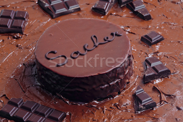 still life of Sacher cake Stock photo © phbcz