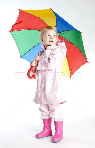 little girl with umbrella Stock photo © phbcz