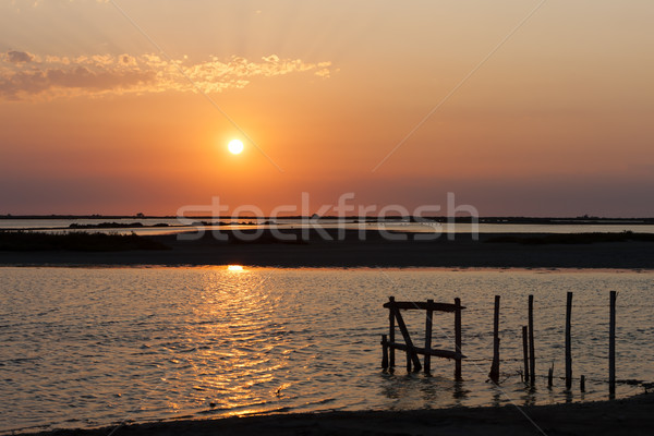 sunset in Camargue, Provence, France Stock photo © phbcz