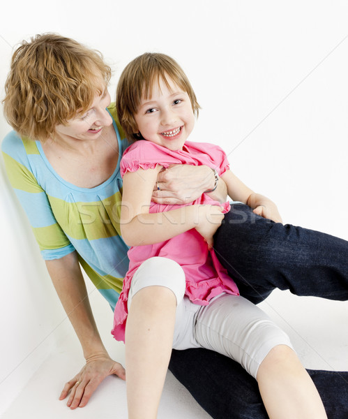 Stock photo: portrait of mother with her daughter