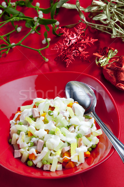 Tradycyjny czech christmas sałatka ziemniaczana żywności jaj Zdjęcia stock © phbcz