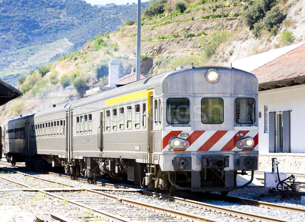 train at railway station of Tua, Douro Valley, Portugal Stock photo © phbcz