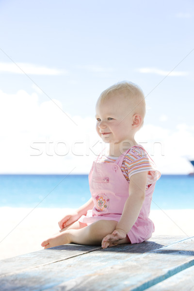 toddler on the beach, Barbados, Caribbean Stock photo © phbcz
