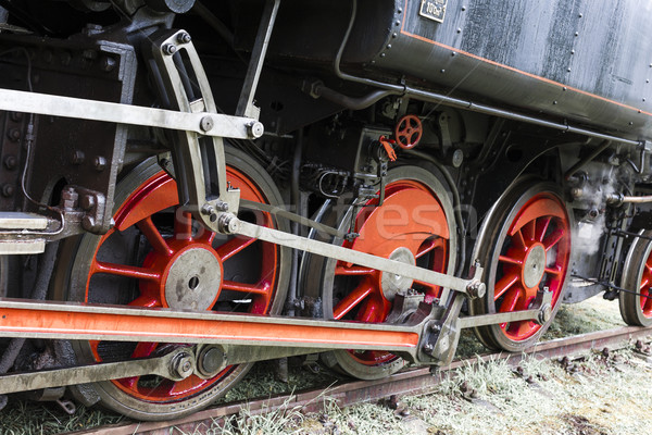 Detail Dampflokomotive Tschechische Republik außerhalb Stock foto © phbcz