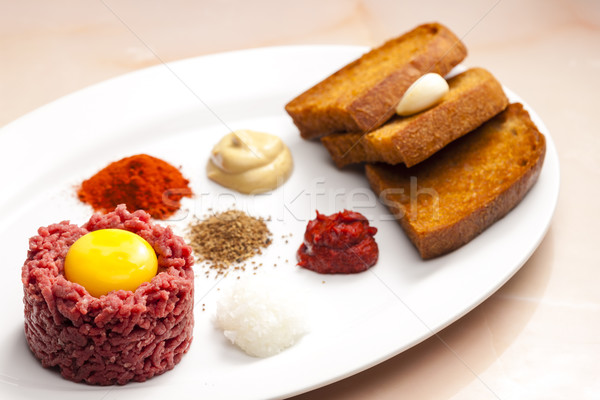 sirloin steak tartare Stock photo © phbcz