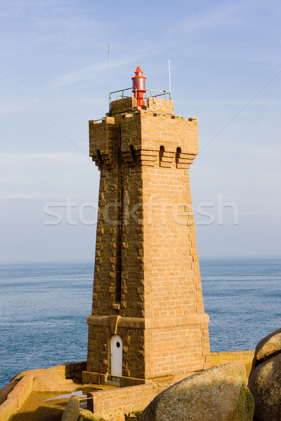 Pors Kamor lighthouse, Ploumanac''h, Brittany, France Stock photo © phbcz