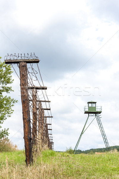patrol tower and remains of iron curtain, Cizov, Czech Republic Stock photo © phbcz