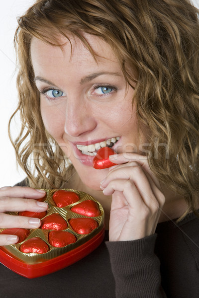 woman's portrait with chocolate Stock photo © phbcz