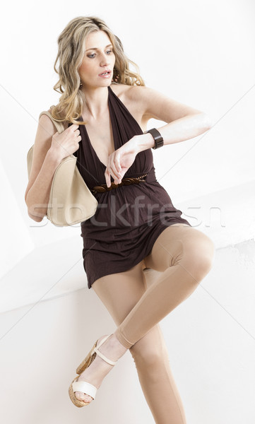 座って 女性 見える 腕時計 女性 時計 ストックフォト © phbcz