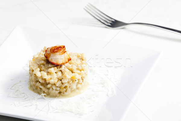 święty perła jęczmień risotto widelec Zdjęcia stock © phbcz
