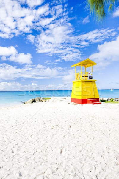 Cabine strand Barbados caribbean zee Stockfoto © phbcz