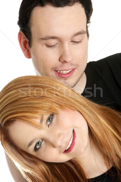 Paare Porträt Frau Lächeln Mann jungen Stock foto © phbcz