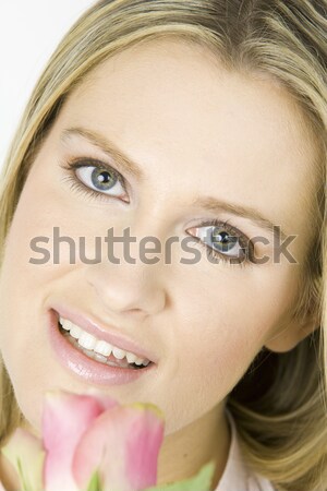 Stock photo: portrait of young woman with makeup