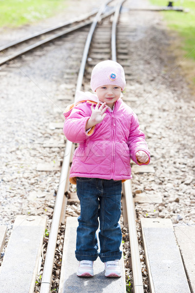 little girl at Ravenglass and Eskdale narrow gauge railway, Cumb Stock photo © phbcz