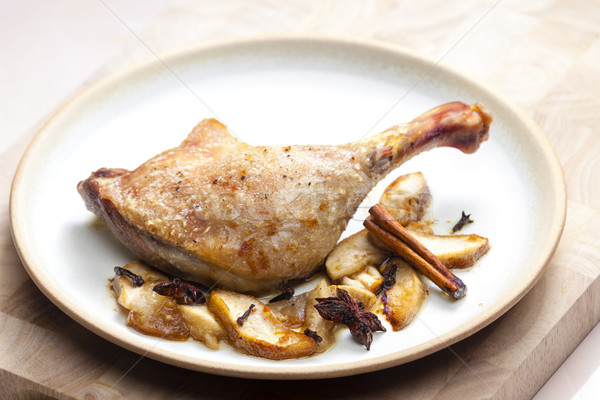 duck baked with apples Stock photo © phbcz