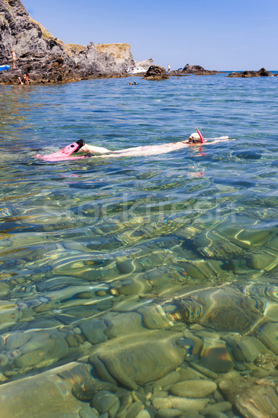 Schnorcheln Meer Frankreich Frau Sommer Stock foto © phbcz