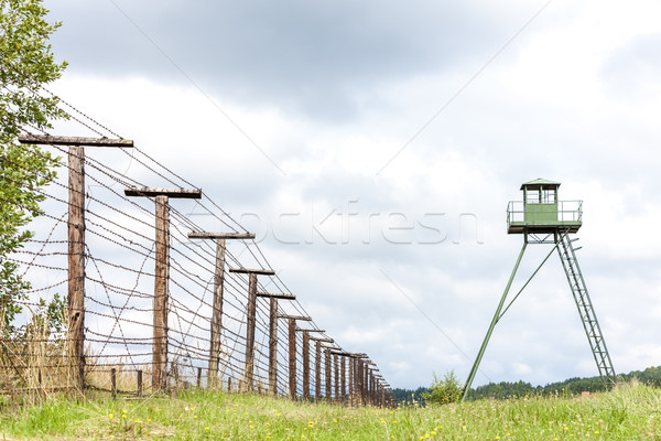 patrol tower and remains of iron curtain, Cizov, Czech Republic Stock photo © phbcz