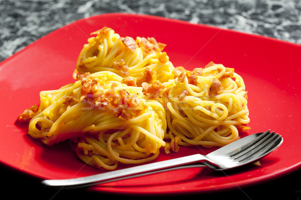 spaghetti carbonara Stock photo © phbcz