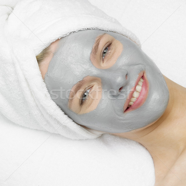 Kobieta maska piękna twarze młodych sam Zdjęcia stock © phbcz