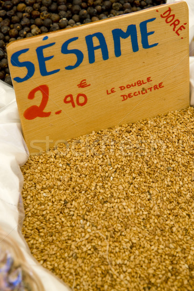 sesame, street market in Castellane, Provence, France Stock photo © phbcz