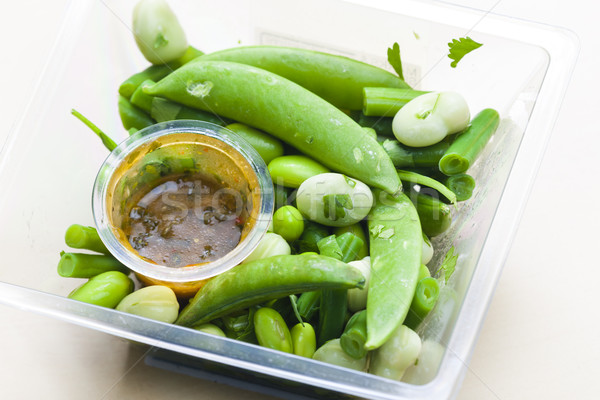 legume salad with dressing Stock photo © phbcz