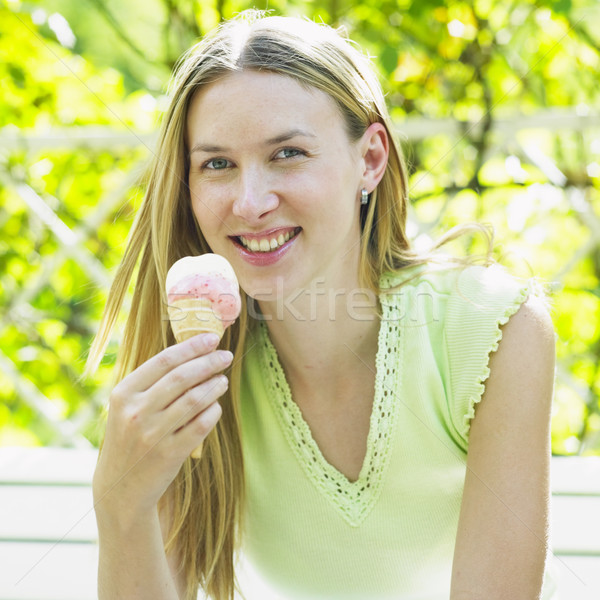 woman with ice cream Stock photo © phbcz