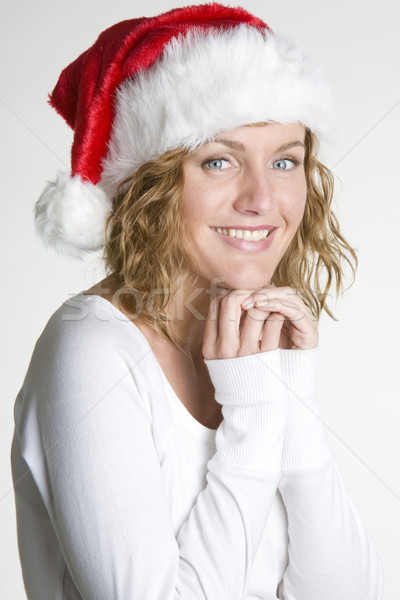 woman's portrait - Santa Claus Stock photo © phbcz