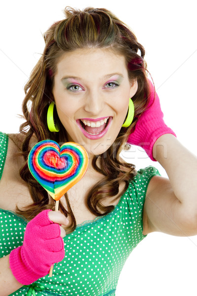 portrait of young woman with a lollypop Stock photo © phbcz