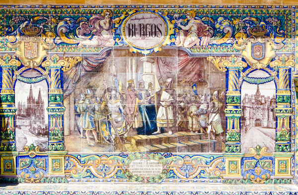 Stock photo: tile painting (azulejos), Spanish Square (Plaza de Espana), Sevi