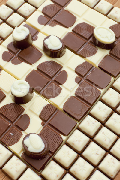 chocolate bars with chocolate candies Stock photo © phbcz